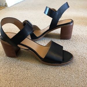 Black open toed sandals